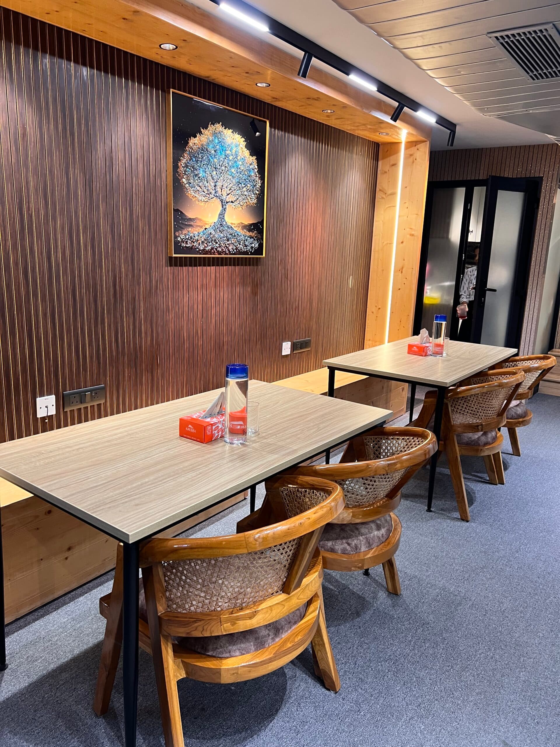 Workspace at COVYOM with high-speed connectivity